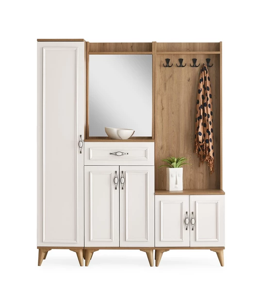 Irmak Portmanto Çift Askılık Ayakkabılık Aynalı 160x37x195 - 3