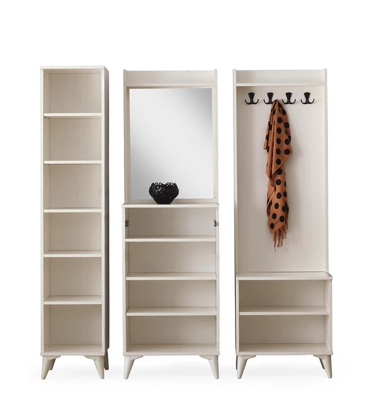 Irmak Portmanto Çift Askılık Ayakkabılık Aynalı 160x37x195 - 8