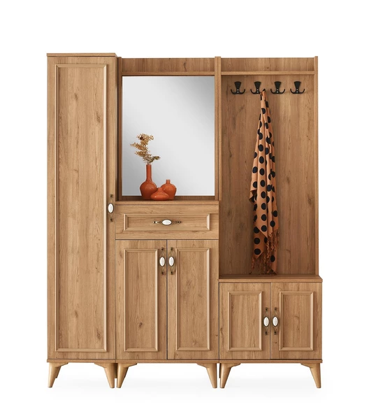 Irmak Portmanto Çift Askılık Ayakkabılık Aynalı 160x37x195 - 4