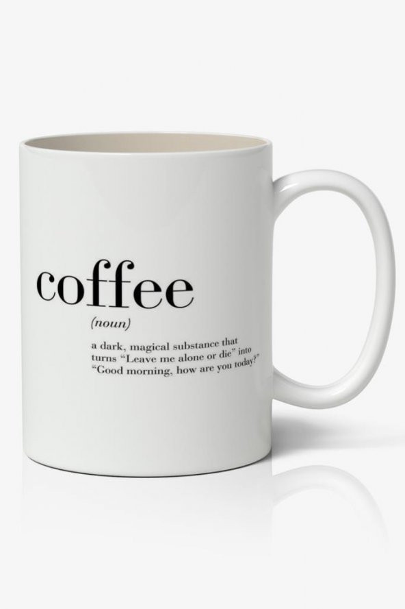 Coffee (Kahve) Tasarımlı Kupa Bardak Baskılı Kahve Kupa Bardak