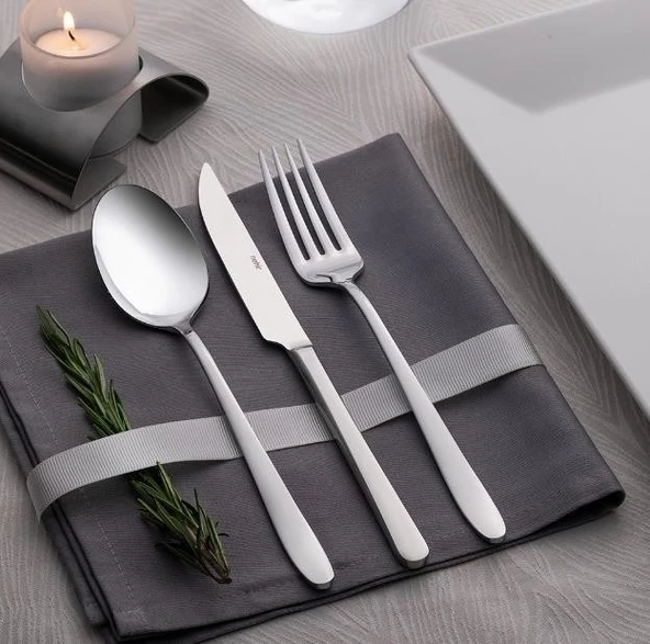 Nehir Sultan Sade 72 Parça 12 Kişilik Çatal Kaşık Bıçak Seti - Resim 2