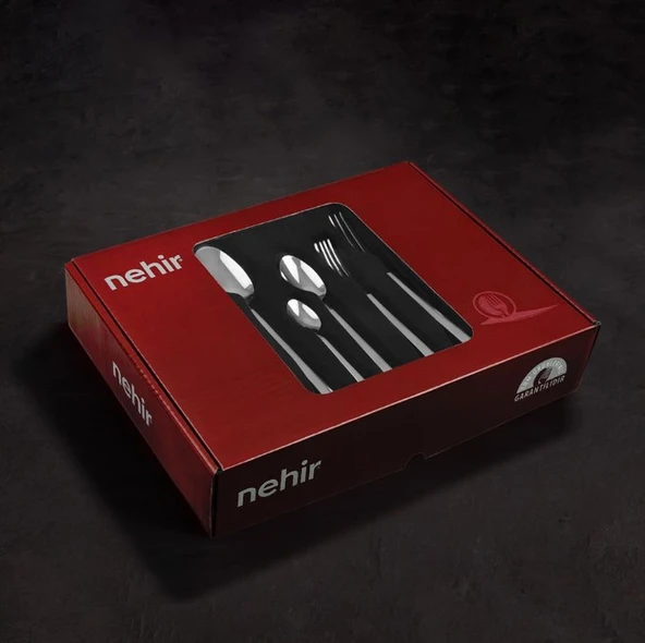 Nehir Milano Sade 12 Kişilik 60 Parça Çatal Kaşık Takımı - 11