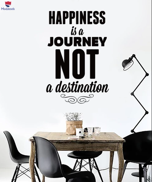 Duvar Sticker Alıntılar Sözler Mutluluk Bir Yolculuktur Varış Noktası Değil Eşsiz Hediyelik ürün görseli 1