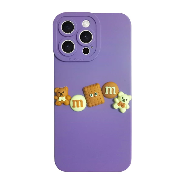 iPhone 15 Pro Max Kılıf 3D M Bear Kamera Korumalı Silikon Kapak - 9