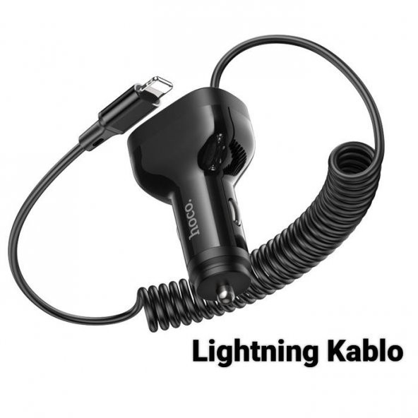 Polham HC Seri 150CM 30W 2x USB,1x Type-C Girişli iPhone Lightning Kablolu Araç Çakmaklık Şarj Aleti - 2