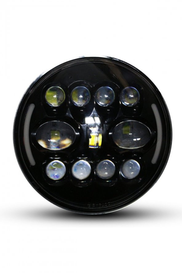 18 Cm 7” Turuncu Beyaz Angel Adaptif Far Angel 8 Modlu Offroad Led Lamba Drl - 3