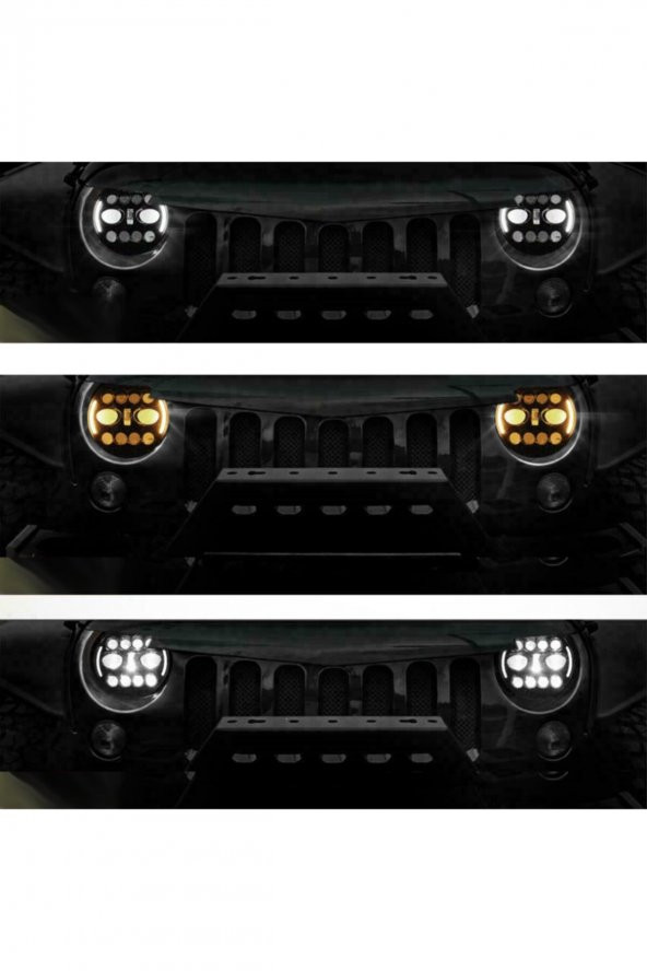 18 Cm 7” Turuncu Beyaz Angel Adaptif Far Angel 8 Modlu Offroad Led Lamba Drl - 4