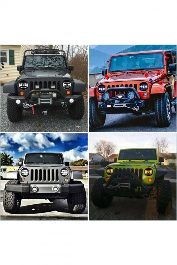 18 Cm 7” Turuncu Beyaz Angel Adaptif Far Angel 8 Modlu Offroad Led Lamba Drl - 6