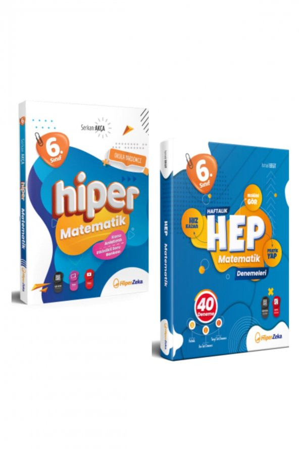 6. Sınıf Hiper Matematik Konu Anlatımlı & Soru Bankası + Haftalık HEP 40 Deneme Set
