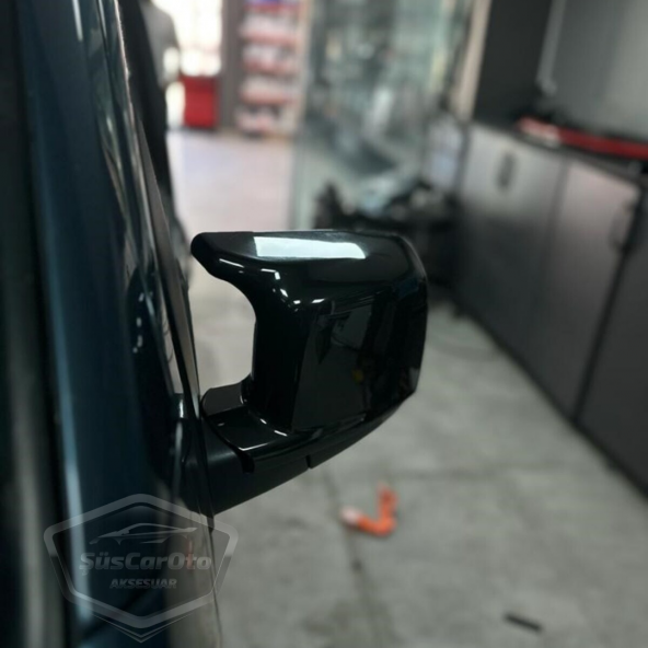 Fiat Fiorino 2008-2022 Uyumlu Batman Yarasa Ayna Kapağı Piano Black ABS Plastik - 4