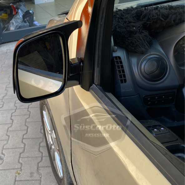 Fiat Fiorino 2008-2022 Uyumlu Batman Yarasa Ayna Kapağı Piano Black ABS Plastik - 5