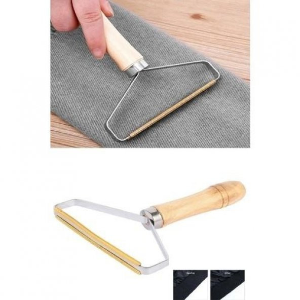 Ramdet Ahşap Saplı Metal Pamuk Temizleme Aparatı Kazak Elbise Halı Çift Taraflı Tüy Tiftik Toparlayıcı - 4