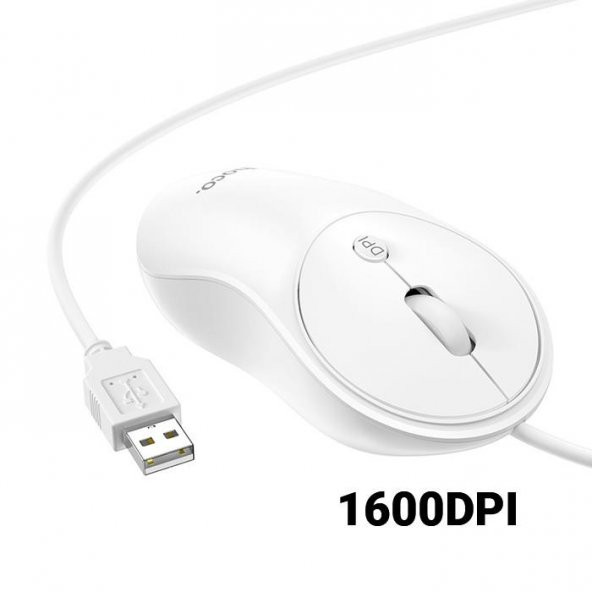 Polham HC Series 1600DPI 4D Yüksek Hassasiyet Kablolu Optik Mouse, Ergonomik Ultra Sessiz Mouse - Resim 3
