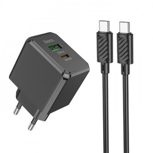 Polham HC Series QC3.0 20W 1MT Type-C Kablolu ve 1x Type-C,1x USB Ultra Hızlı Şarj Adaptörü Başlığı, Isı ve Akım Korumalı Akıllı Şarj Başlığı