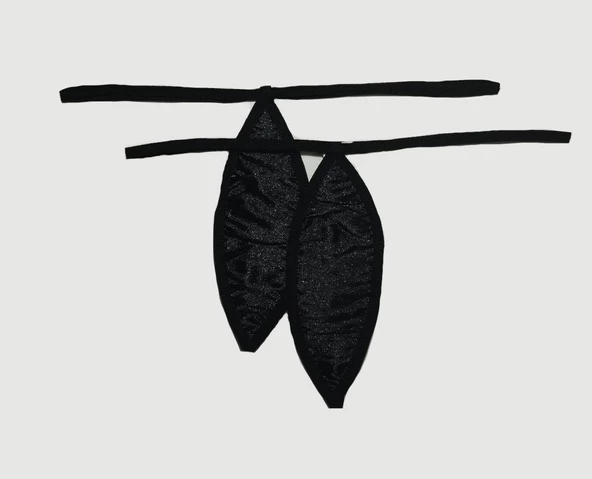 ASM1210 Kadın 2 li Siyah Mıcro Mini Damla Kıskırtıcı String - 6