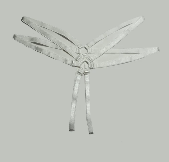 ASM1216 Kadın 2 Li Beyaz Yıldızımsın Çift Lastik Tanga - 5