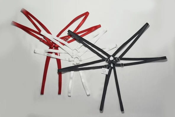 ASM1219 Kadın 3 Lü Karışık Renkler Yıldızımsın Çift Lastik Tanga - 8