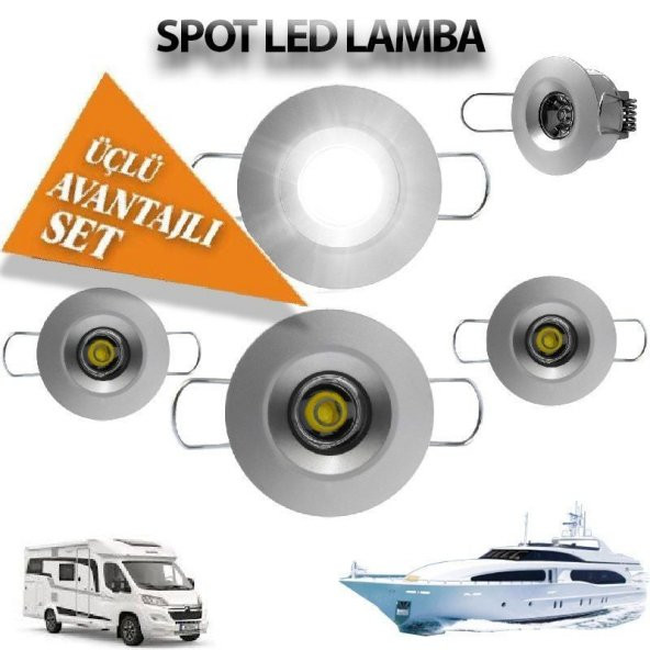 Sanel Power Spot Led Lamba 3Lü 12-24V1W Beyaz SSPZ100W-3