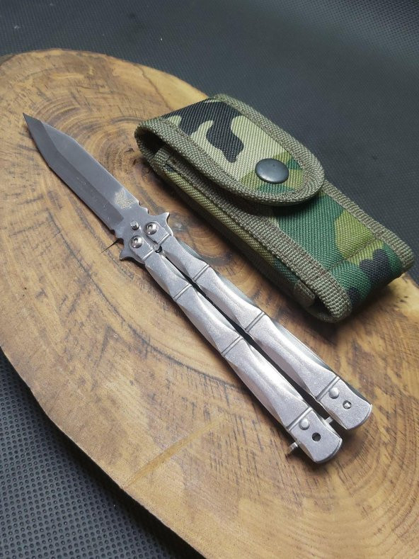 21 cm Gümüş Kelebek ve Kamufulaj Kılıflı
