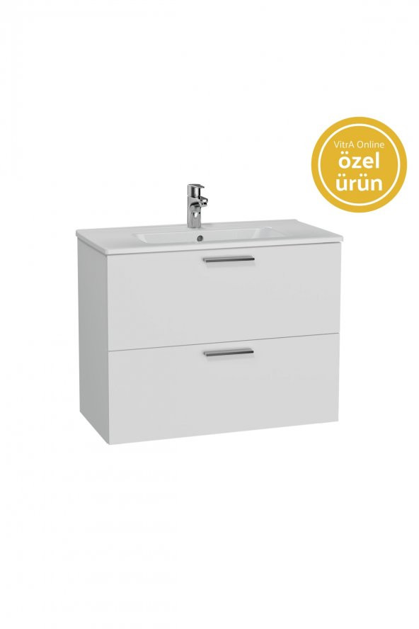 VitrA   Mia 66193 Lavabo Dolabı Çekmeceli 80 Cm Parlak Beyaz