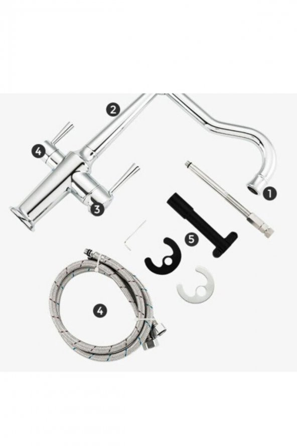 Movecci   Dual Flow Çift Akışlı Eviye Mutfak Bataryası Ingiliz Tarzı - 2