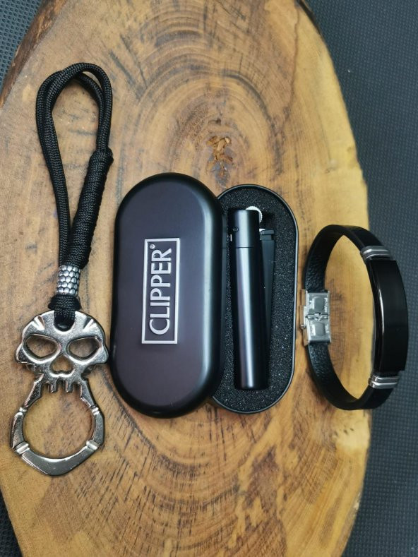 Clipper Çakmak Parmak Musta ve Bileklik Seti