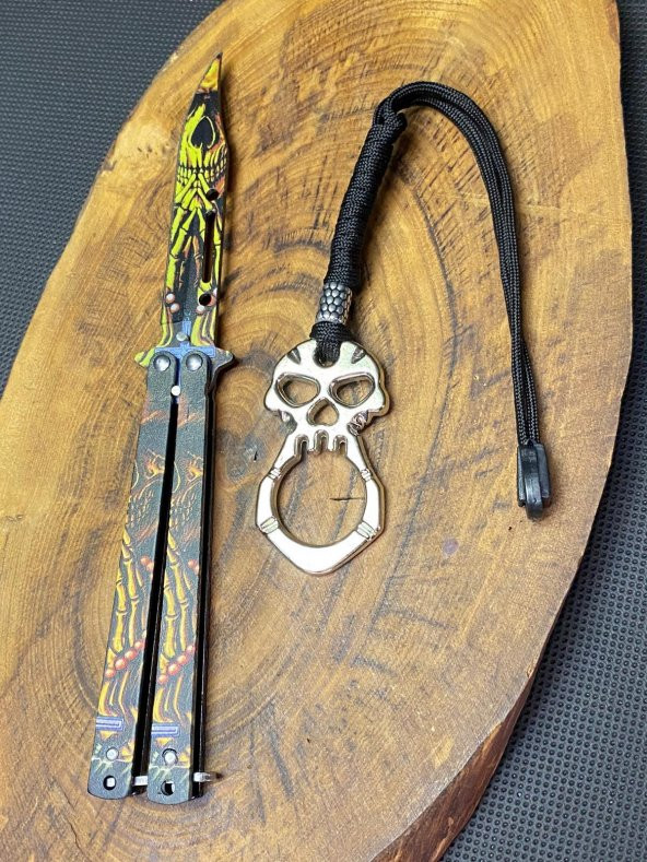 21 cm Desenli Kelebek + İpli Parmak Musta  Seti