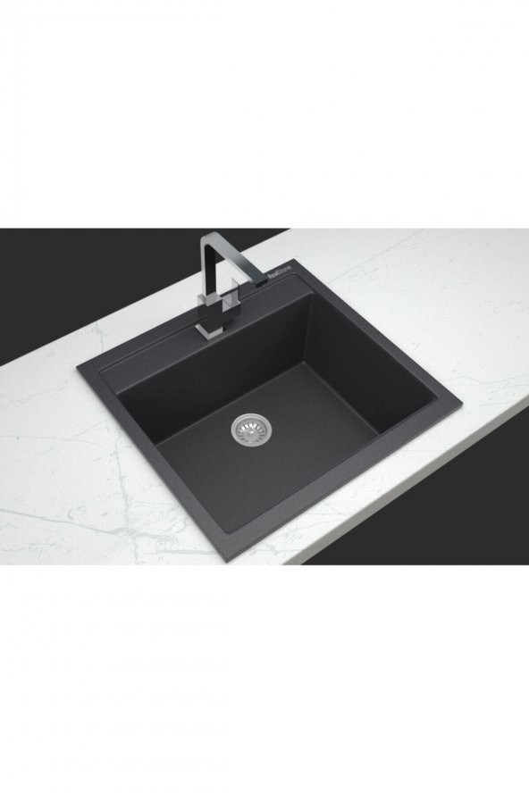 Real Stone K004 Olympos 56 Antrasit Granit Mutfak Eviyesi - 2