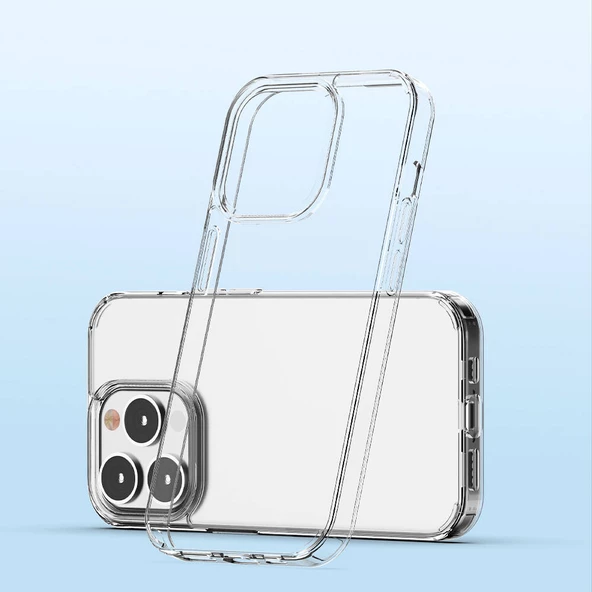 iPhone 15 Pro Kılıf Coss Şeffaf Sert Silikon Kılıf - Resim 8