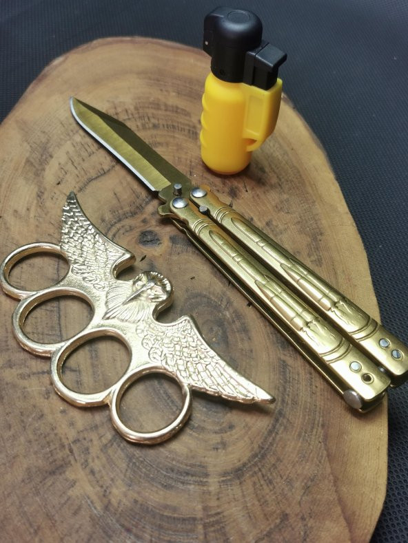 Gold Kelebek Musta Ve Cakmak Set Paslanmaz Çelik.