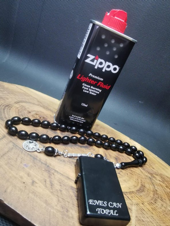 İsme Özel Zippo Çakmak,Zippo Benzin ve Tesbih Seti