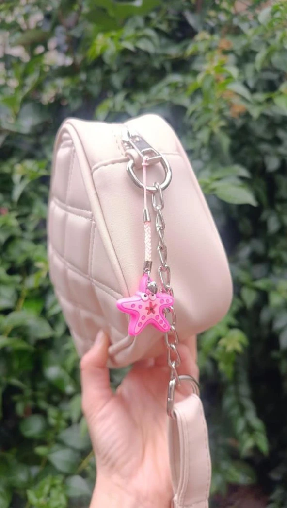 Anahtarlık Kolye Sevimli Yıldız Çanta Araba Cüzdan Aksesuar Süsü Hediye - 3