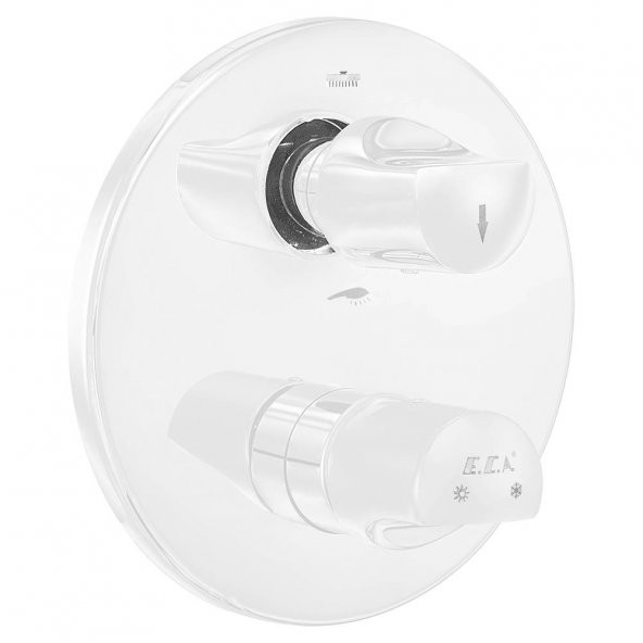 Eca Myra Ankastre Mat Beyaz Banyo Bataryası 2 Parça Set / 2 Yollu (102167203C4-YDE+102166201C4)