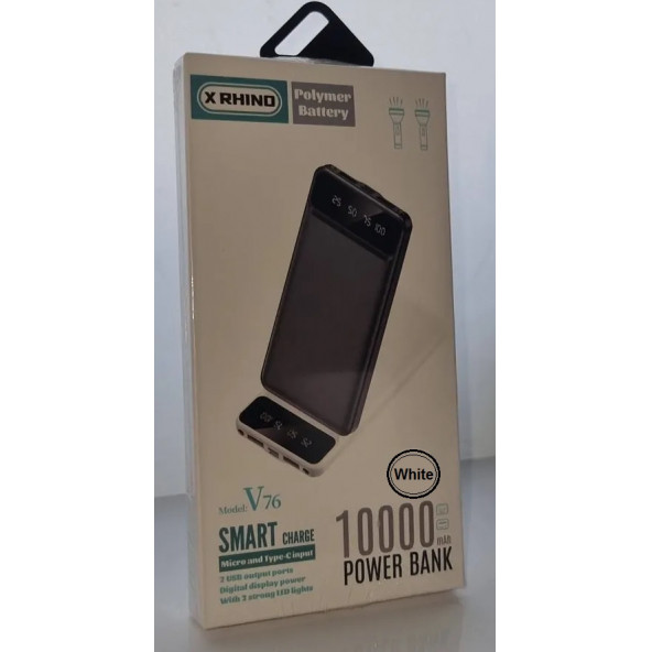 X-RHINO 10.000 Mah Dijital Göstergeli El Fenerli Powerbank - 3