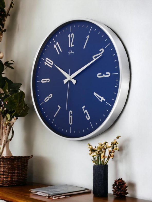 Galaxy 717-G-1 Serisi Eskitme Metal Görünümlü Sessiz Akar Modern Duvar Saati 40 cm - Resim 2