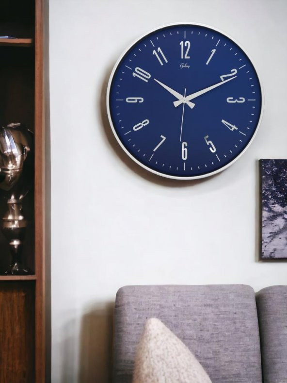 Galaxy 717-G-1 Serisi Eskitme Metal Görünümlü Sessiz Akar Modern Duvar Saati 40 cm - Resim 3