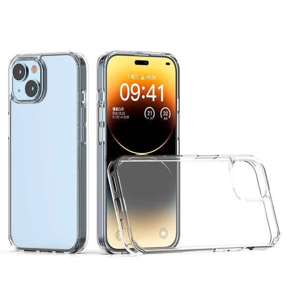 iPhone 15 Plus Kılıf Coss Şeffaf Sert Silikon Kılıf - 5