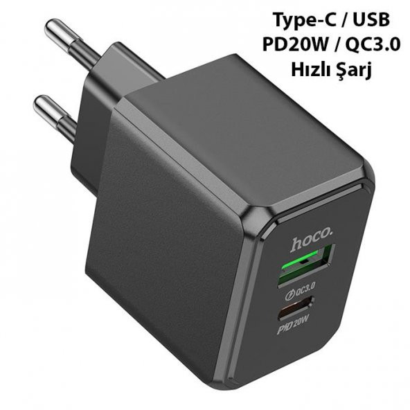 Polham HC Series PD 20W 1x QC3.0 USB, 1xType-C Girişli Süper Hızlı Şarj Adaptörü Başlığı, Isınmaz, Akım Korumalı, Akıllı Şarj Adaptörü - 2