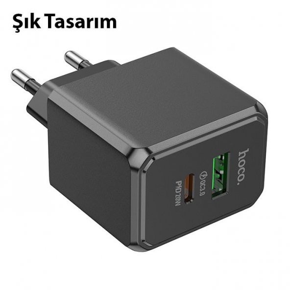 Polham HC Series PD 20W 1x QC3.0 USB, 1xType-C Girişli Süper Hızlı Şarj Adaptörü Başlığı, Isınmaz, Akım Korumalı, Akıllı Şarj Adaptörü - 4