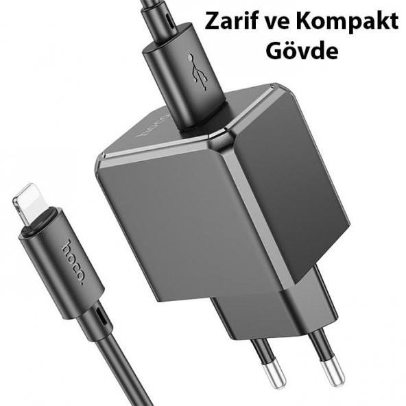 Polham HC Seri 2.1A 1x USB Şarj Başlığı ve 1MT iPhone Lightning Kablolu Hızlı Şarj Adaptör Seti, Isı ve Akım Korumalı Akıllı Şarj Başlığı - 3