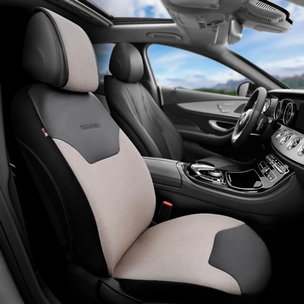 Otom Exclusive Koruyucu Oto Koltuk Minderi Premium Keten Bej