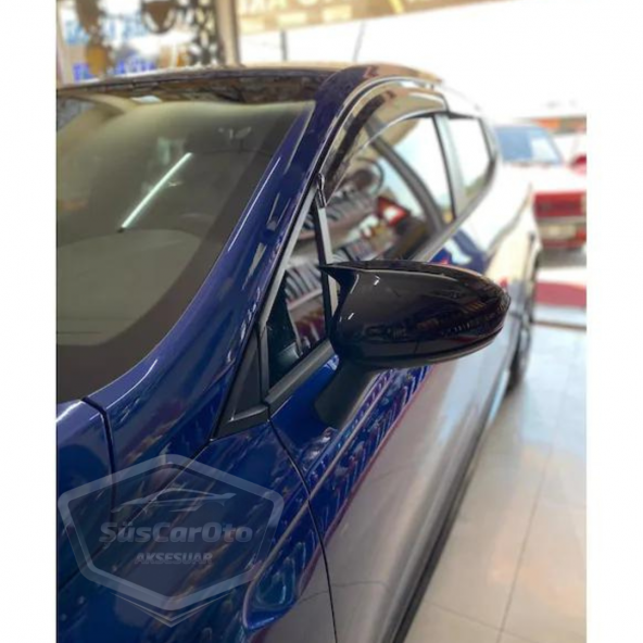 Dacia Sandero Mk3 2020 Sonrası Uyumlu Batman Yarasa Ayna Kapağı Piano Black ABS Plastik - Resim 3