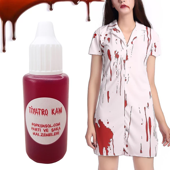 1 Adet Yapay Tiyatro Şaka Kanı Hallowen Sahte Kan - 1
