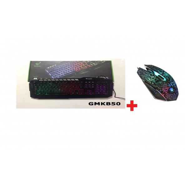 Versatile GMKB-50 Led Işıklı Mekanik Hisli Oyuncu Klavyesi +HadronHD5671 2400DPI Renkli Oyuncu Mouse