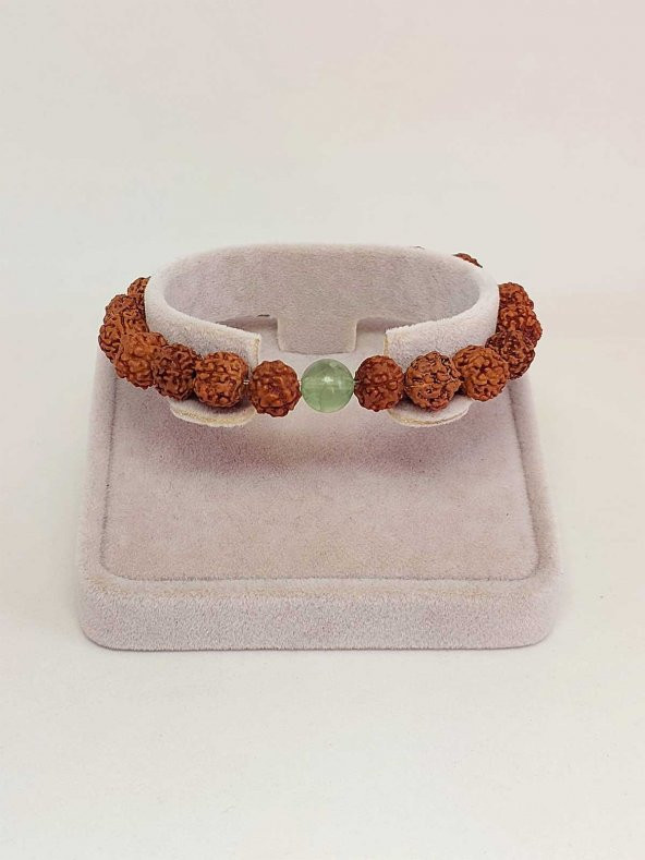 Florit Taşlı Rudraksha Tohum Unisex Bileklik 8mm - Resim 2