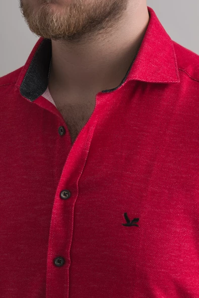 Dorss Slimfit Pamuklu Garnili Kışlık Kalın Kumaş Erkek Gömlek - Resim 6