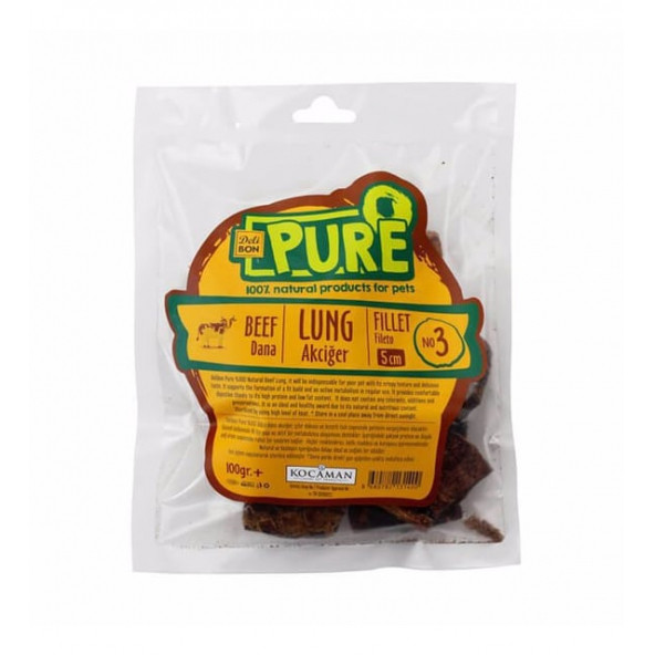 Delibon Kurutulmuş Fileto Dana Akciğer Köpek Ödül Maması 5 Cm 100 Gr