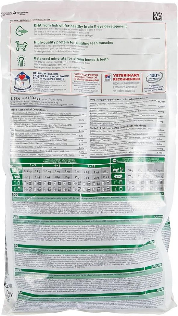 Hills Kitten Tavuklu Yavru Kedi Maması 1.5 Kg SKT: 09/2025 - Resim 2