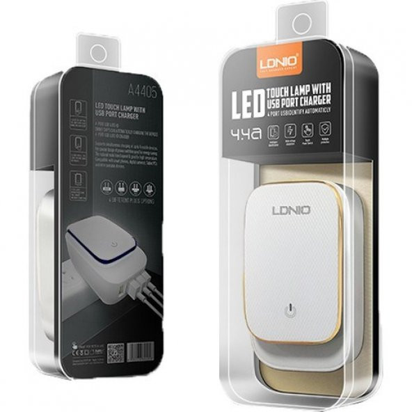 LDNIO LED Işıklı 4 Çıkışlı 4.4 A Çoklu Şarj Cihazı - 3