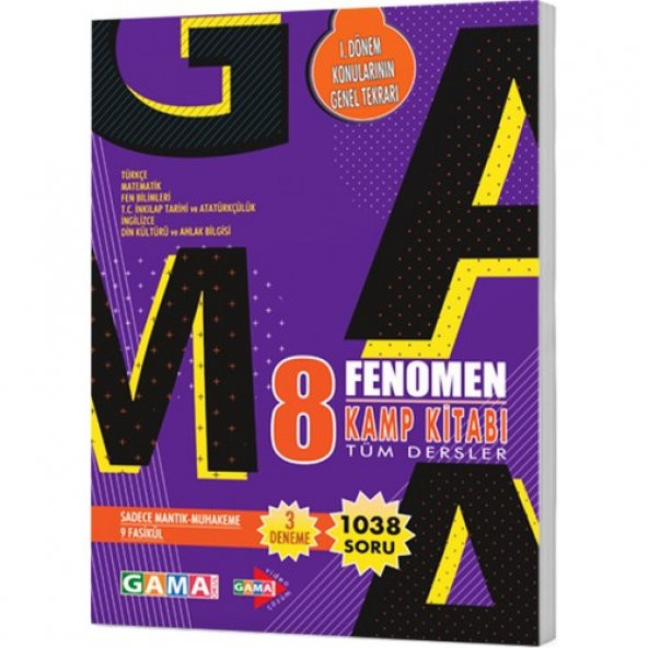 Fenomen Yayıncılık Fenomen 8 Tüm Dersler Kamp Kitabı (1. Dönem)